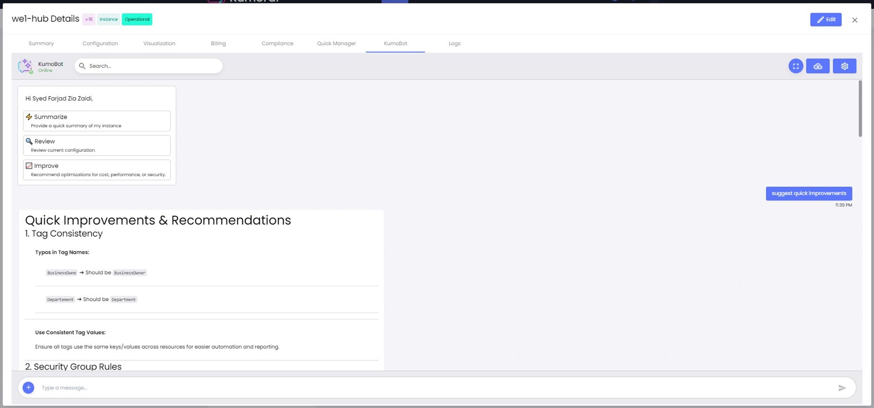 Kumobot AI interface